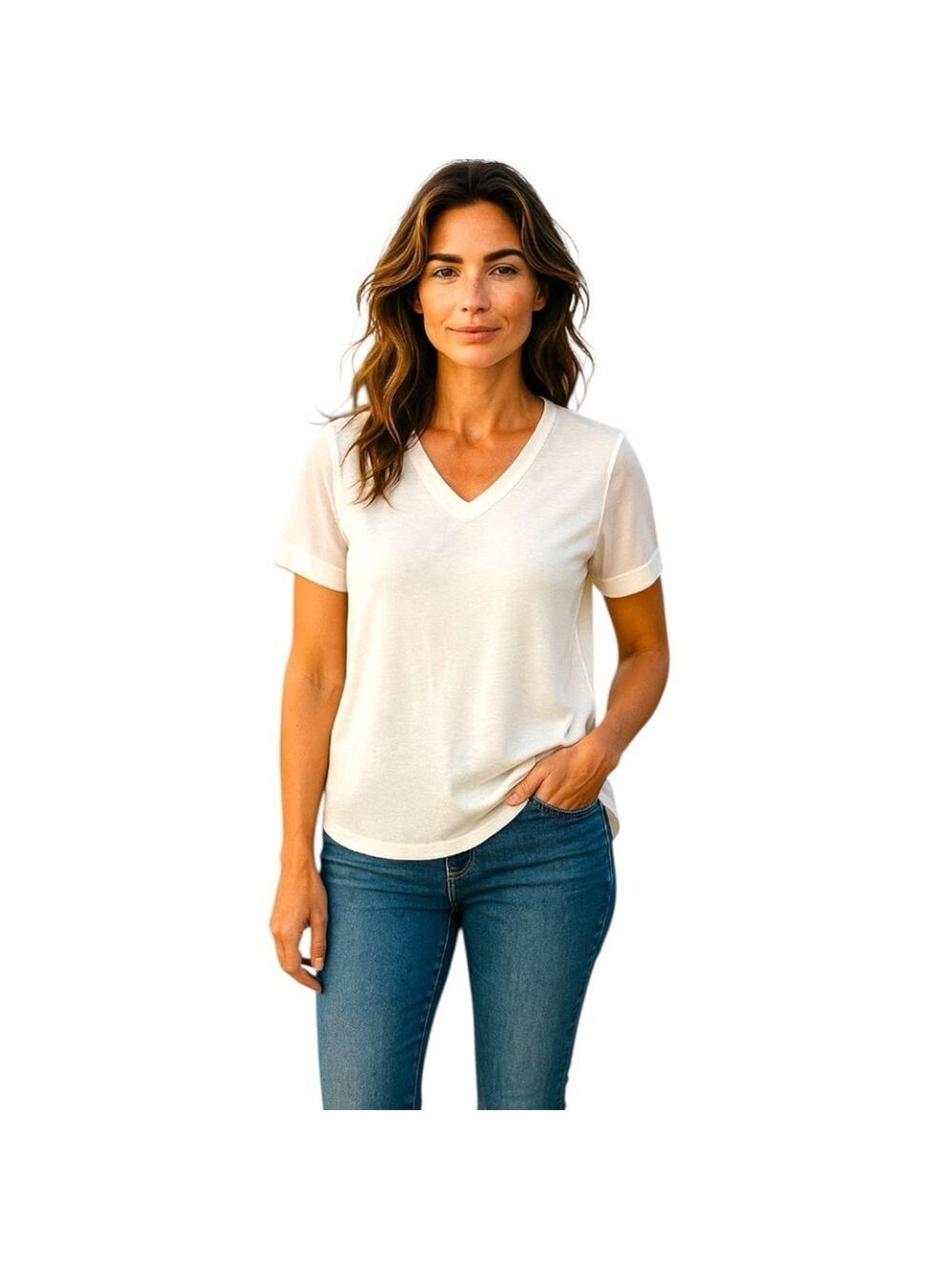 Banana Republic Cream Shirt Blouse Linen Blend Short Sleeve Tee XS Relaxed Fit